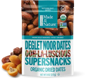 Organic Deglet Noor Dates Package PNG image