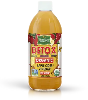 Organic Detox Apple Cider Vinegar Bottle PNG