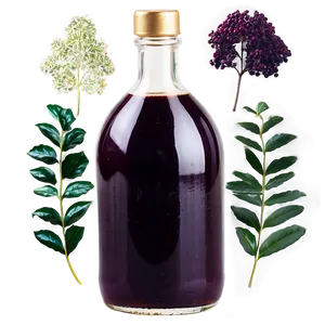 Organic Elderberry Syrup Bottle Png Lhp PNG image