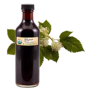 Organic Elderberry Syrup Bottle Png Tte PNG image