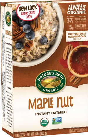 Organic Maple Nut Oatmeal Packet PNG image