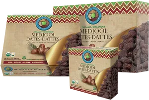 Organic Medjool Dates Packaging PNG image