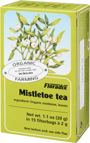 Organic Mistletoe Tea Box PNG