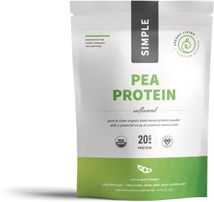 Organic Pea Protein Powder Package PNG image