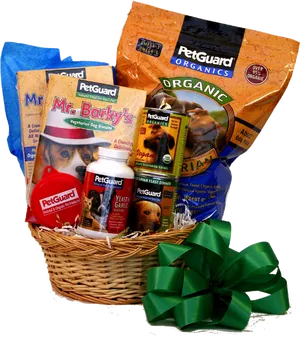 Organic Pet Food Gift Basket PNG image