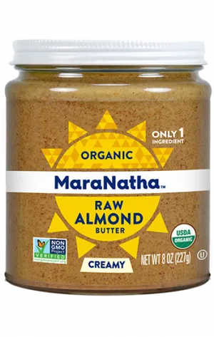 Organic Raw Almond Butter Jar PNG image