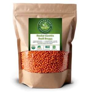 Organic Red Lentils Bag Png Fha PNG image