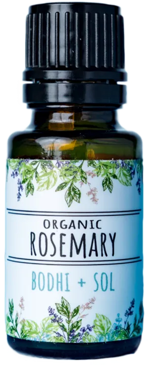 Organic Rosemary Essential Oil Bottle PNG image