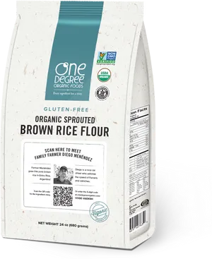 Organic Sprouted Brown Rice Flour Package PNG