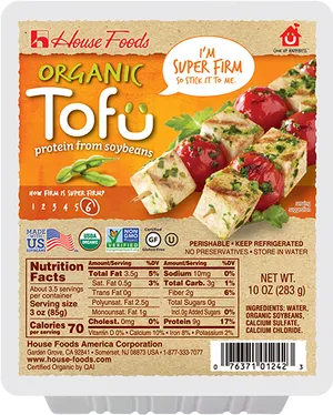 Organic Super Firm Tofu Package PNG image