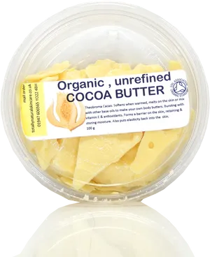 Organic Unrefined Cocoa Butter Container PNG image