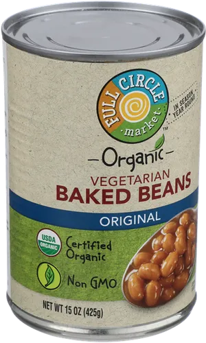 Organic Vegetarian Baked Beans Can PNG image