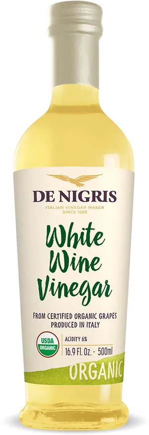 Organic White Wine Vinegar Bottle PNG image