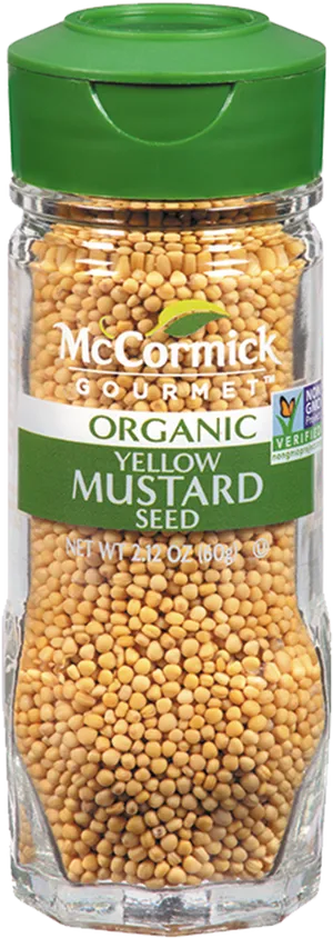 Organic Yellow Mustard Seed Spice Jar PNG