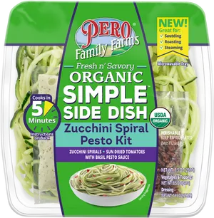 Organic Zucchini Spiral Pesto Kit Packaging PNG image