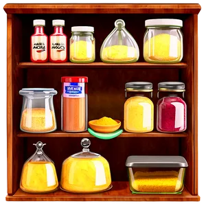 Organized Baking Ingredients Cabinet PNG 14 PNG