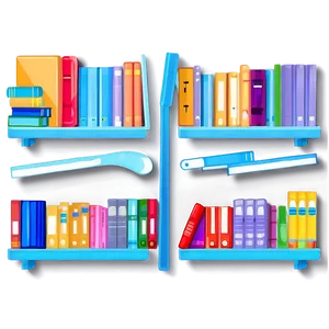 Organized Books On Shelf Png 06262024 PNG image