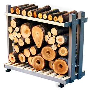 Organized Firewood Storage Rack PNG Rcx18 PNG