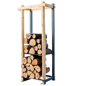Organized Firewood Storage Rack PNG Vpu41 PNG