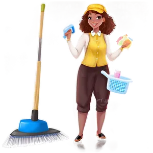 Organized House Cleaner PNG 06292024