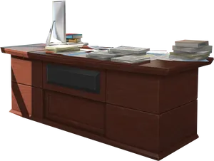 Organized Office Desk Setup PNG