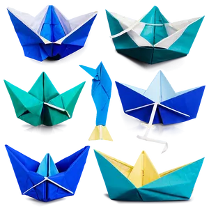 Origami Paper Boat Set Png Gqa PNG image