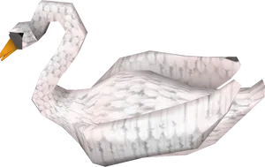 Origami Swan3 D Model PNG image