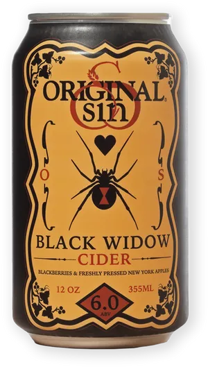 Original Sin Black Widow Cider Can PNG image