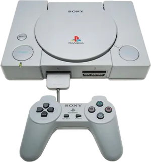 Original Sony Play Station Consolewith Controller PNG image