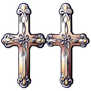Ornamental Cross Outline PNG 57