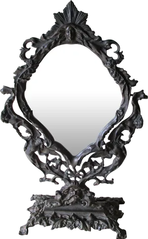 Ornate Antique Mirror Frame PNG image