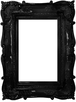 Ornate Black Frame Transparent Background PNG image