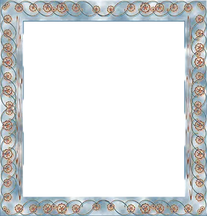 Ornate Blue Floral Frame