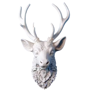 Ornate Deer Head Sculpture PNG Qbf63 PNG