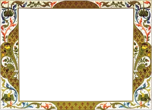 Ornate Floral Decorative Border PNG image