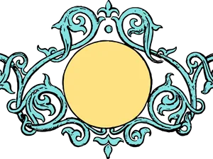 Ornate Framewith Circle Vector PNG image