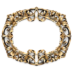 Ornate Gold Circle Frame PNG Rls