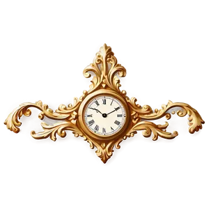 Ornate Gold Clock PNG Dvo PNG