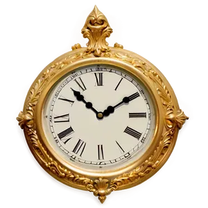 Ornate Gold Clock PNG Myn PNG