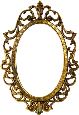 Ornate Golden Antique Frame PNG image