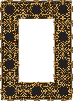 Ornate Golden Celtic Frame PNG image