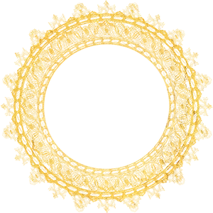 Ornate Golden Circle Frameon Black PNG image