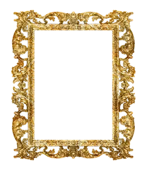 Ornate Golden Frame Black Background