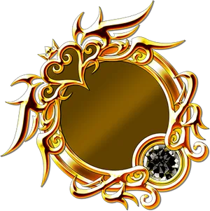 Ornate Golden Frame Design PNG