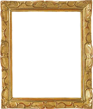 Ornate Golden Frame Empty PNG image