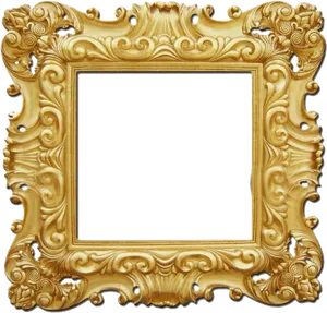 Ornate Golden Frame Empty PNG image