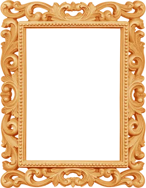 Ornate Golden Photo Frame PNG image