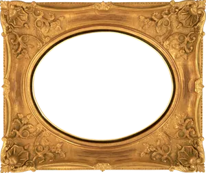 Ornate Golden Photo Frame PNG image