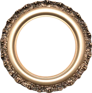 Ornate Golden Round Frame PNG image