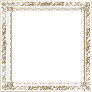 Ornate Golden Square Frame PNG image